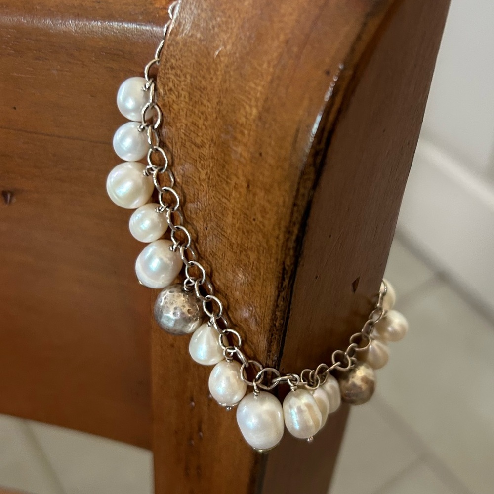 Silpada  Pearl , Sterling Silver and Brass Bracelet.